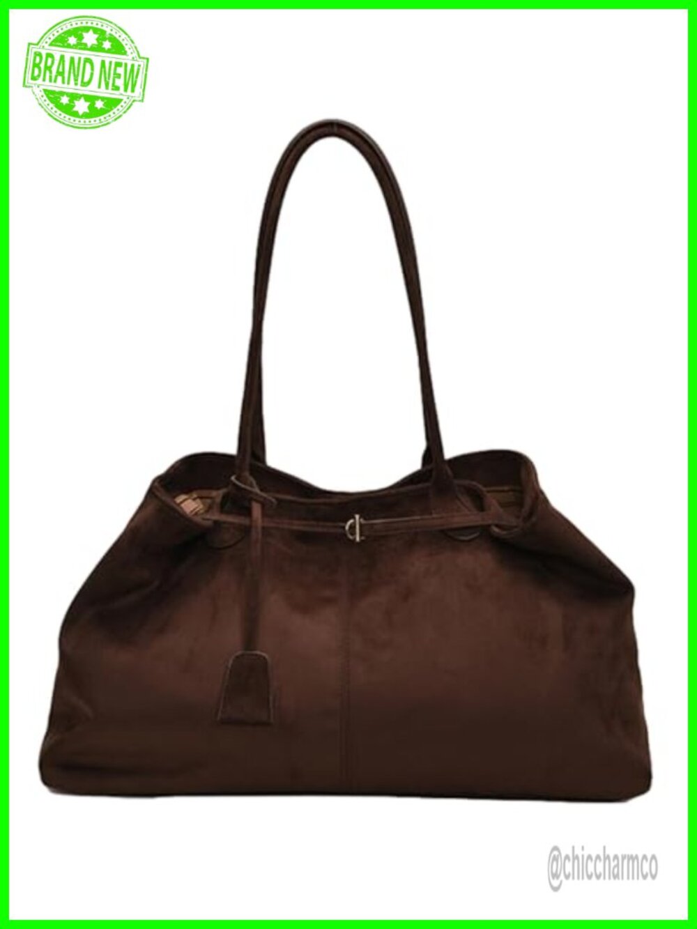 Suede Slouchy Shoulder Bag Large Capacity Commuter Tote